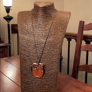 Vintage Copper Apple Pendant & Chain